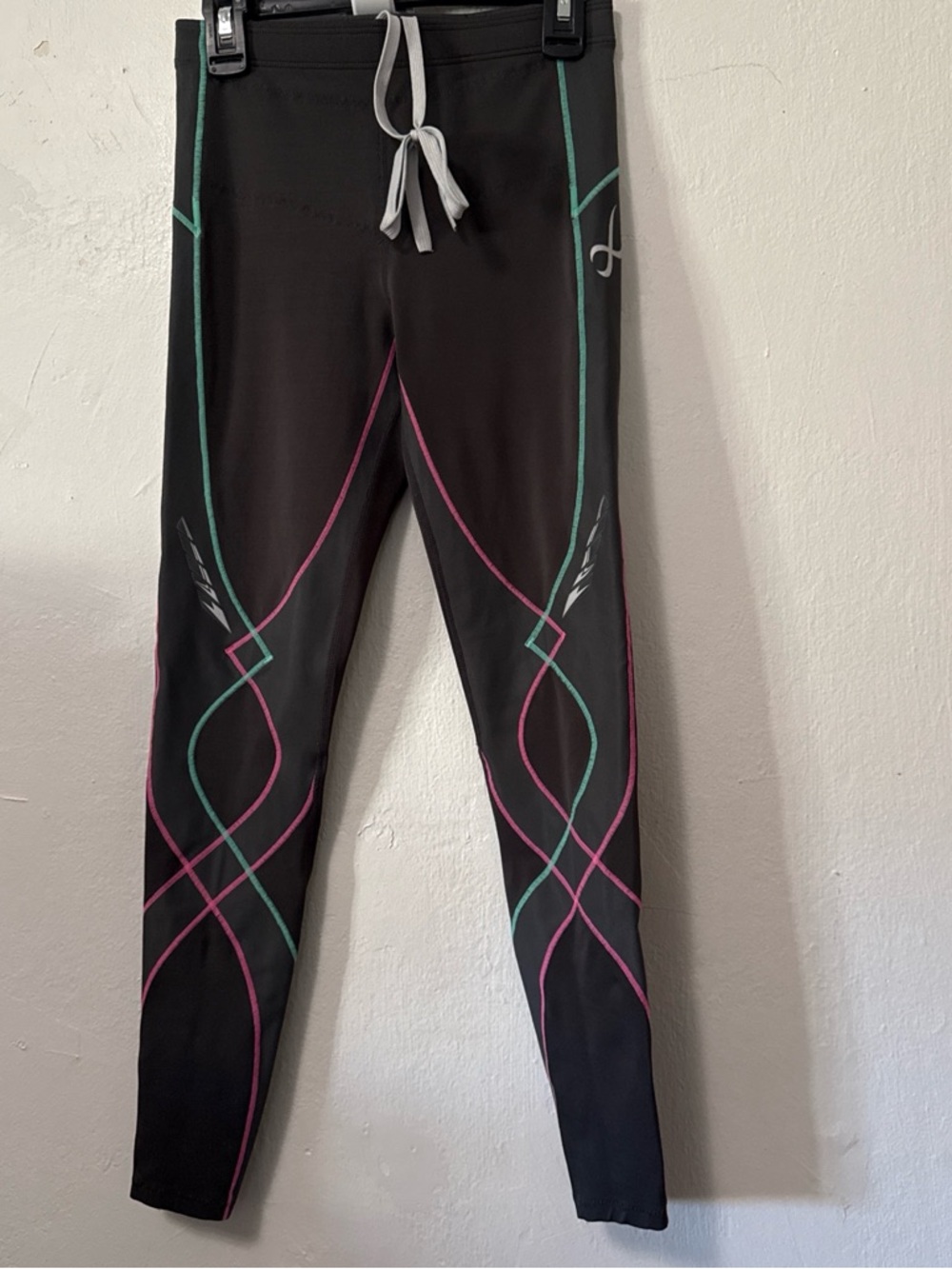 CW X Leggings Womens Small Gray Compression Joint Running Coolmax Athletic